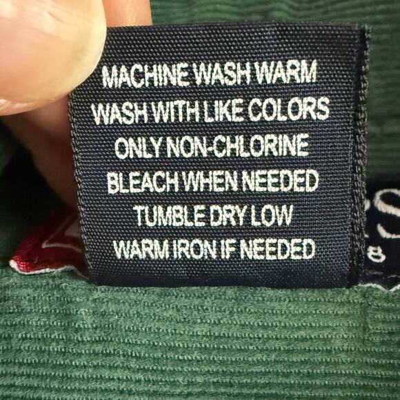 Vintage Chaps Ralph Lauren Green Corduroy Button Down Shirt Boys 18/20 - Picture 7 of 9